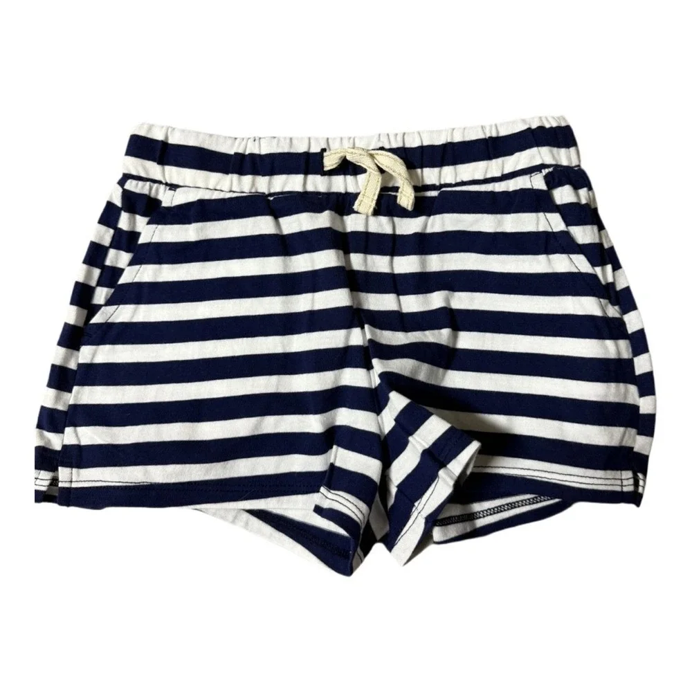Crewcuts J.Crew Kids Cotton Navy White Striped Shorts Size Small 6-7 NWT Girls